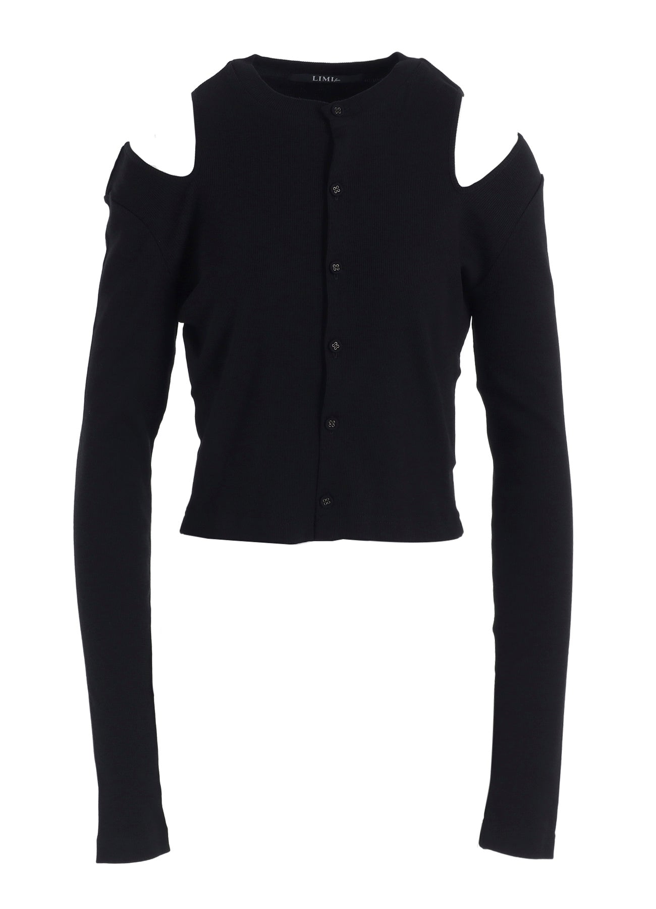 COTTON RAYON RIB SLIT CARDIGAN