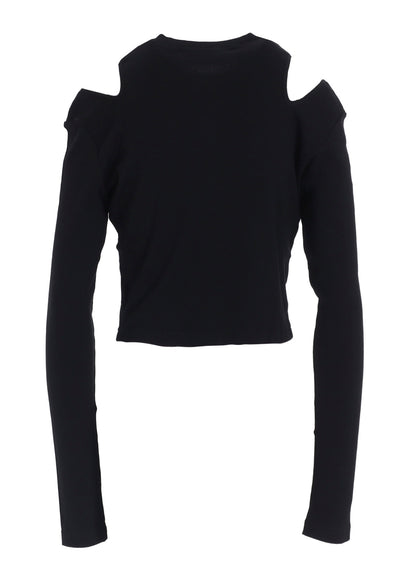 COTTON RAYON RIB SLIT CARDIGAN