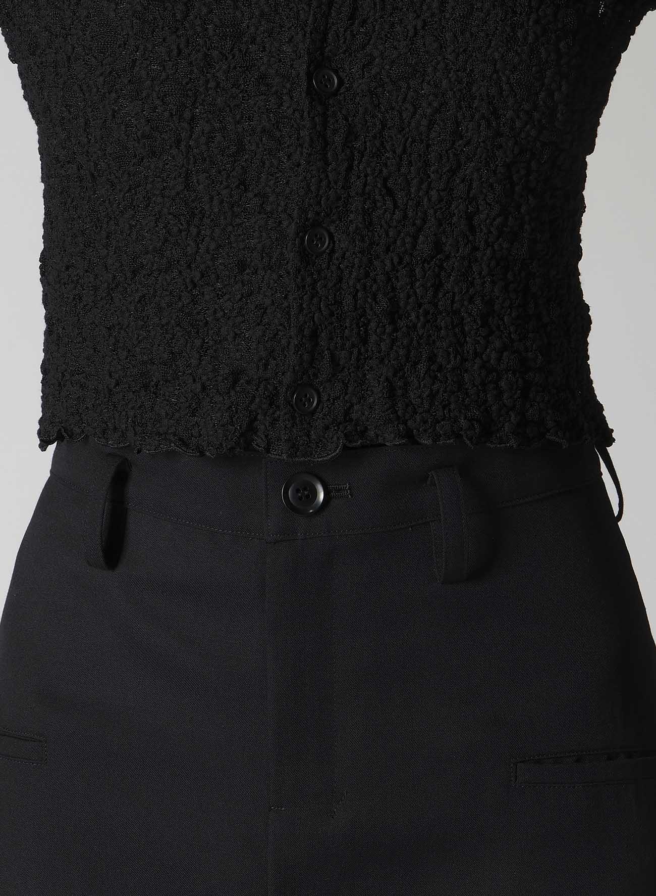 FLOWER SHIRRING SLIT CARDIGAN