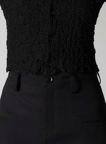 FLOWER SHIRRING SLIT CARDIGAN