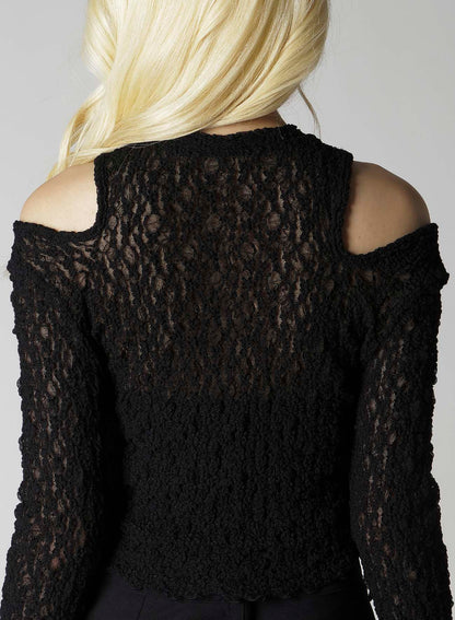 FLOWER SHIRRING SLIT CARDIGAN