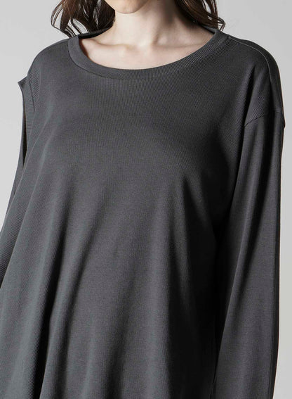 COTTON RAYON RIB 2WAY LONG SLEEVE T CARDIGAN