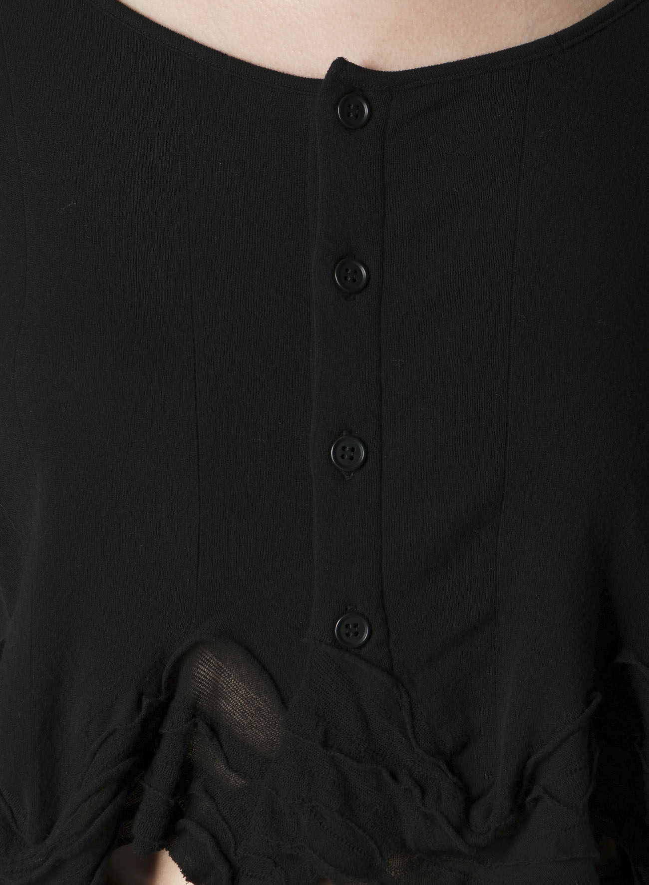 FRILLED JACQUARD PUFF CARDIGAN