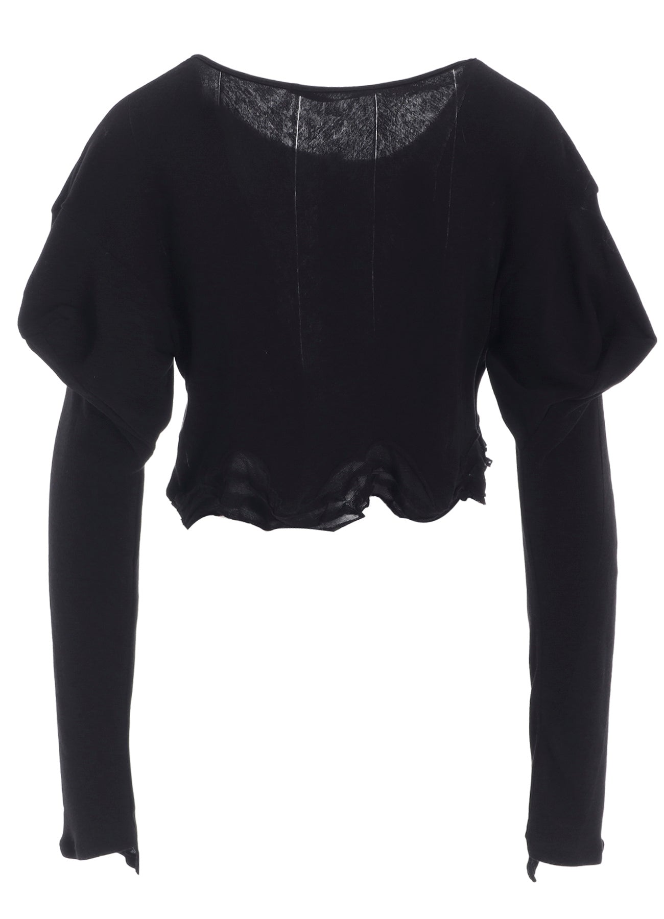 FRILLED JACQUARD PUFF CARDIGAN