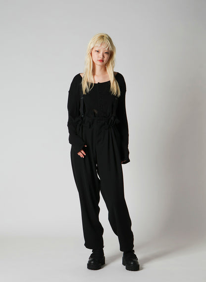 FRILLED JACQUARD PUFF CARDIGAN