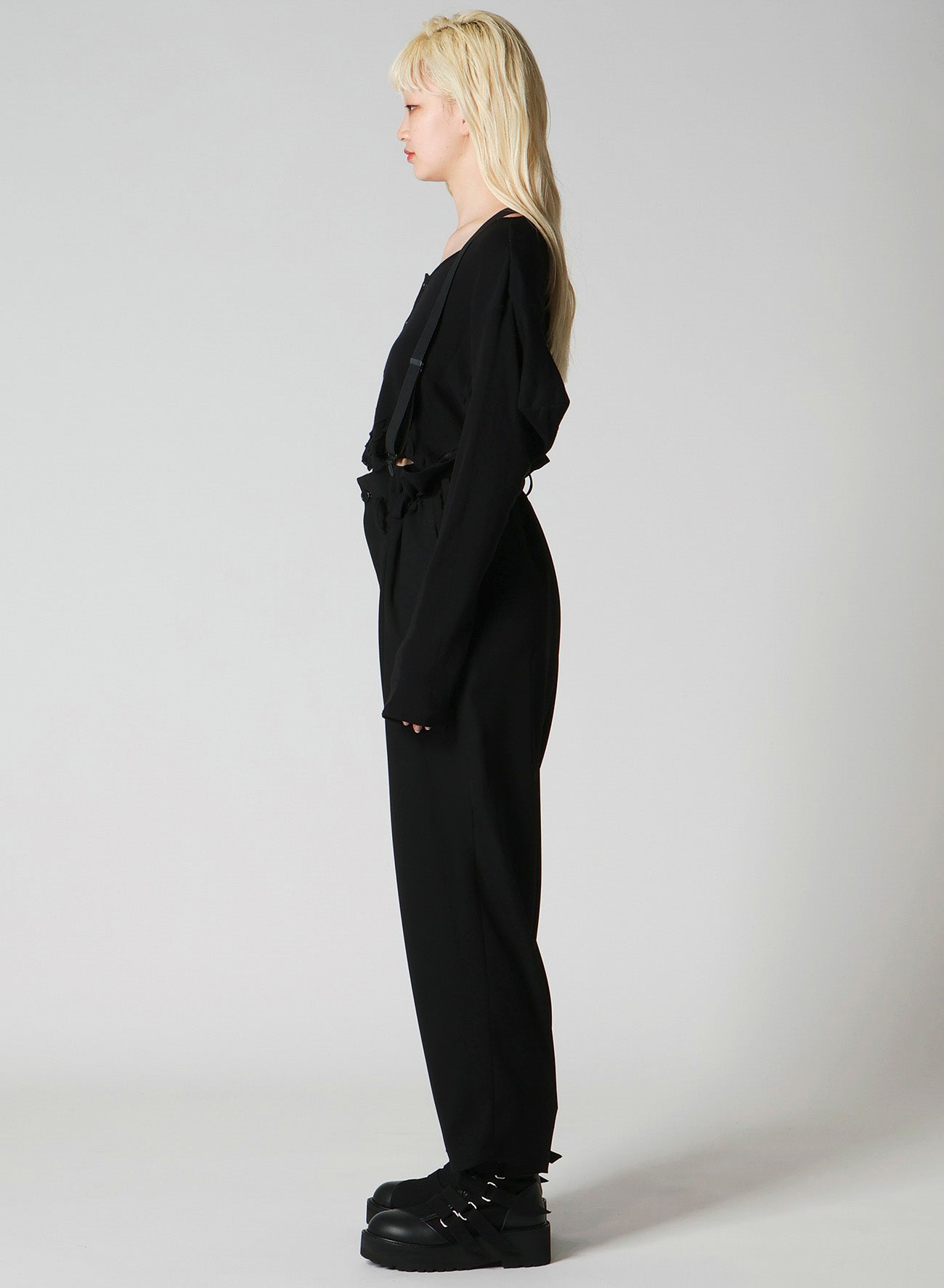 FRILLED JACQUARD PUFF CARDIGAN