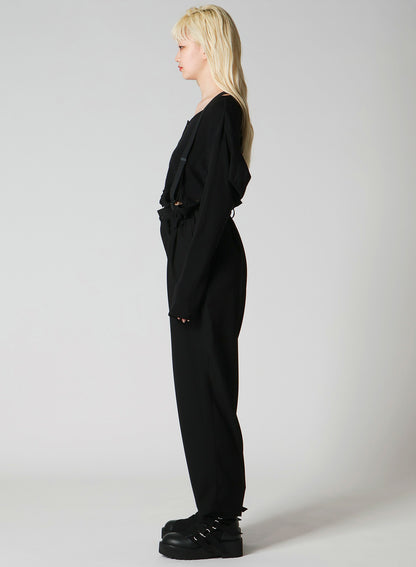 FRILLED JACQUARD PUFF CARDIGAN