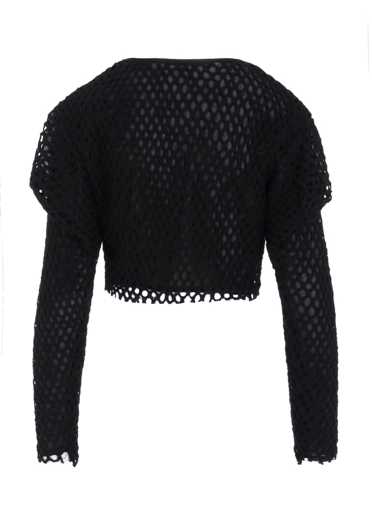 HOLE JACQUARD + CHIFFON PUFF CARDIGAN