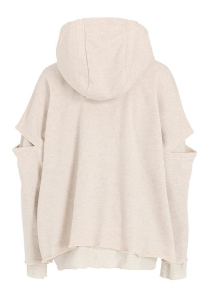 STAY TRUE PRINT LAYERED SHORT HOODIE