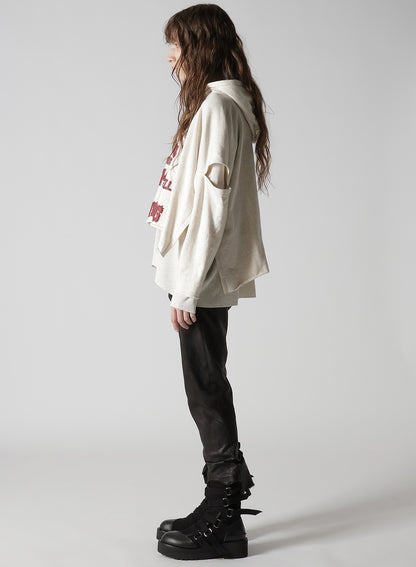 STAY TRUE PRINT LAYERED SHORT HOODIE