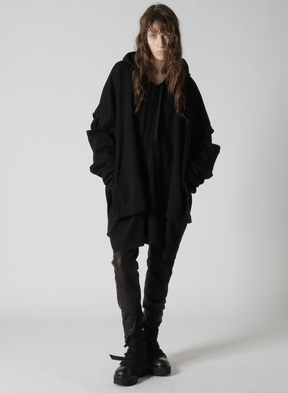 STAY TRUE PRINT LAYERED SHORT HOODIE