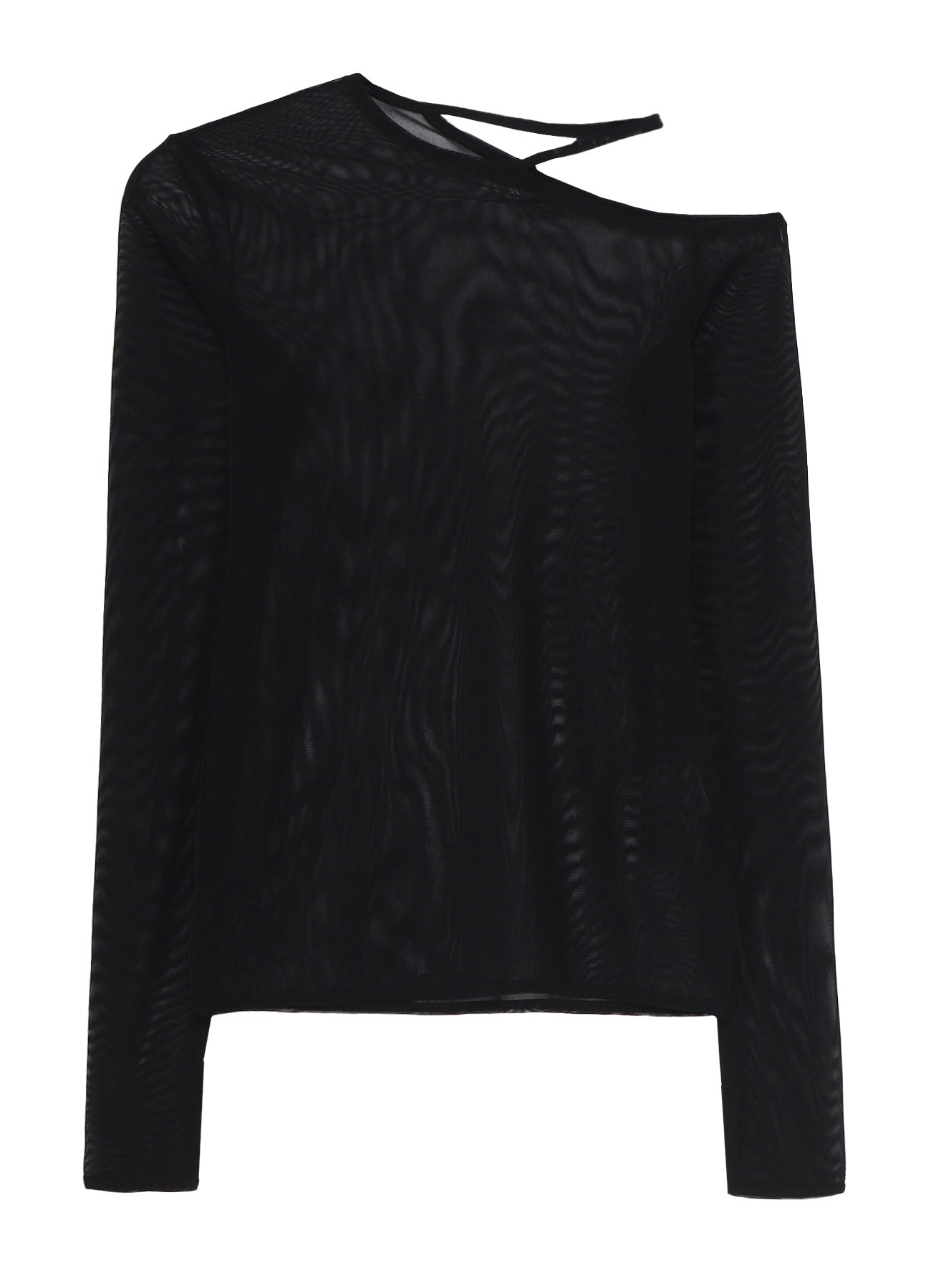 TULLE TIGHT OPEN SHOULDER T-SHIRT