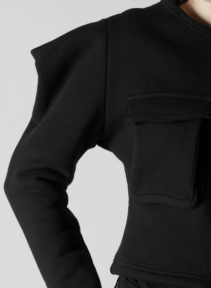 COTTON TIGHT FLEECE LINING SLEEVE PUFF JACKET