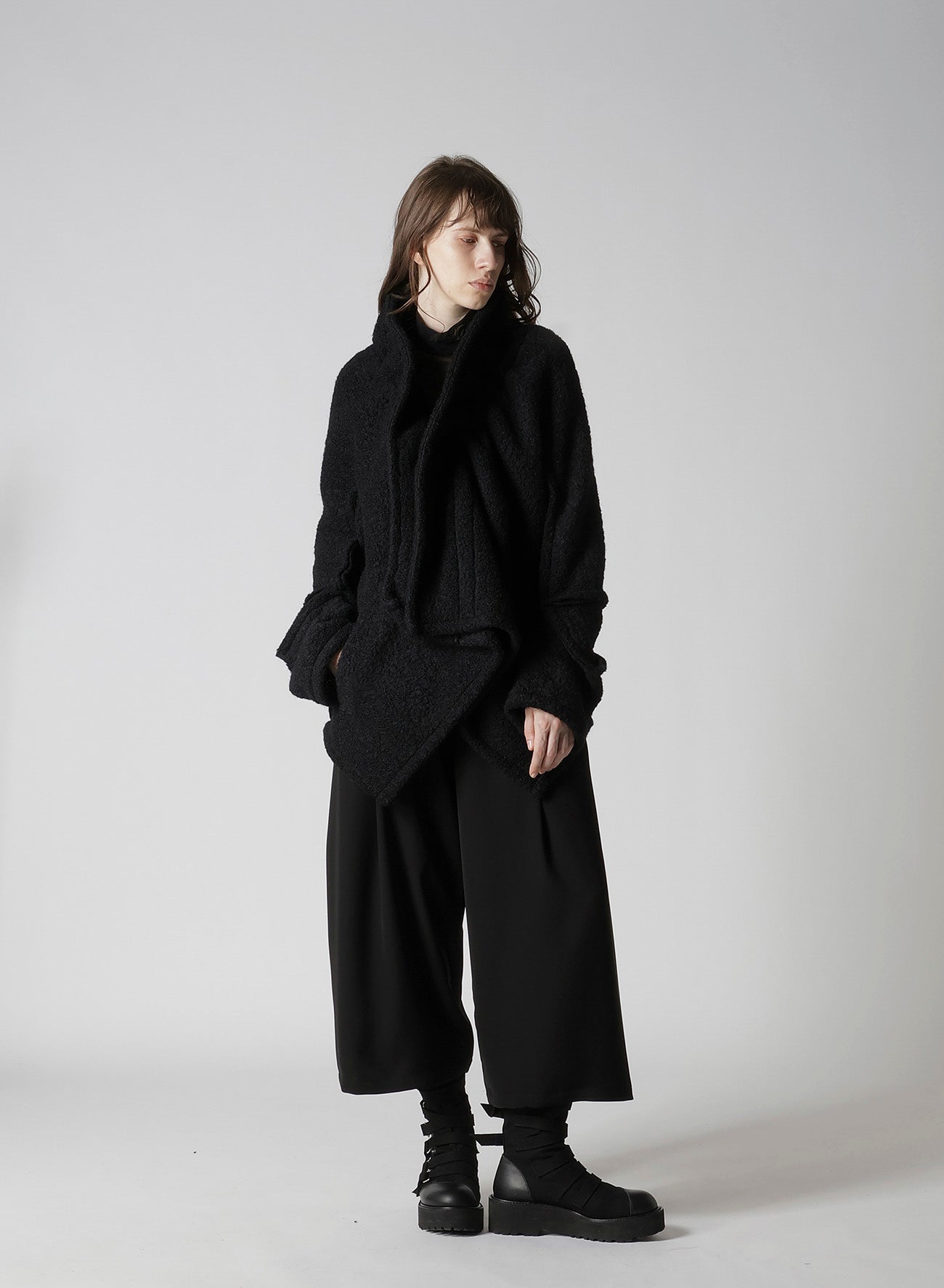 LOOP INLAY FRILLED COLLAR JACKET