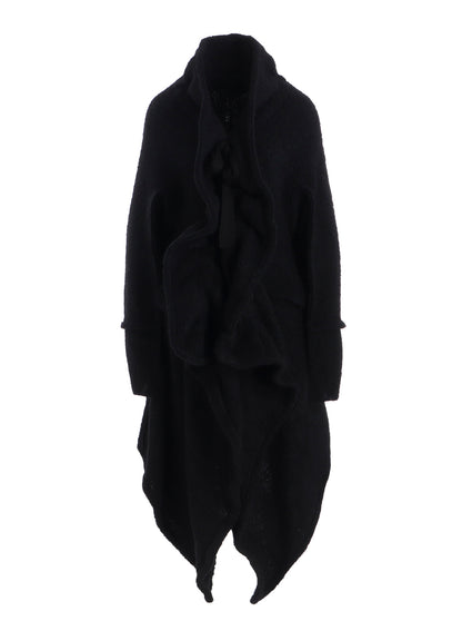 LOOP INLAY FRILLED COLLAR LONG JACKET
