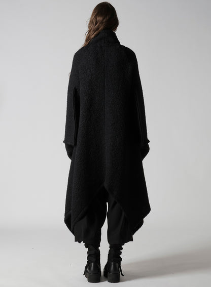 LOOP INLAY FRILLED COLLAR LONG JACKET