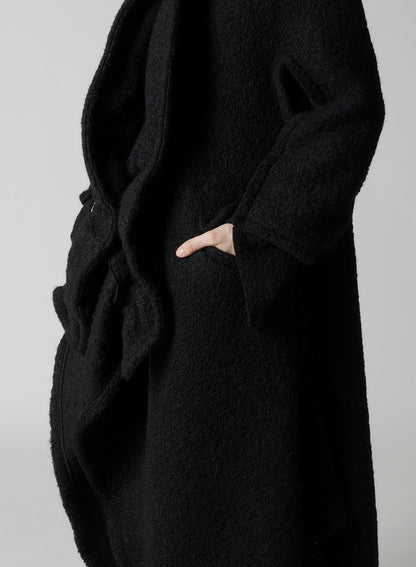 LOOP INLAY FRILLED COLLAR LONG JACKET