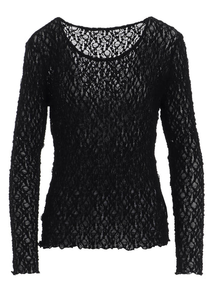 FLOWER SHIRRING LONG T-SHIRT