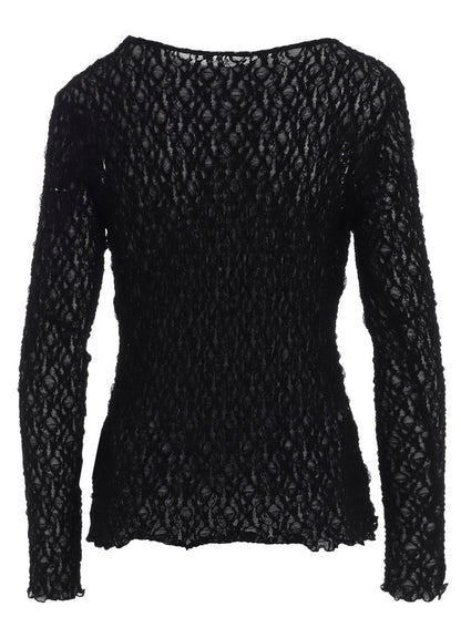 FLOWER SHIRRING LONG T-SHIRT