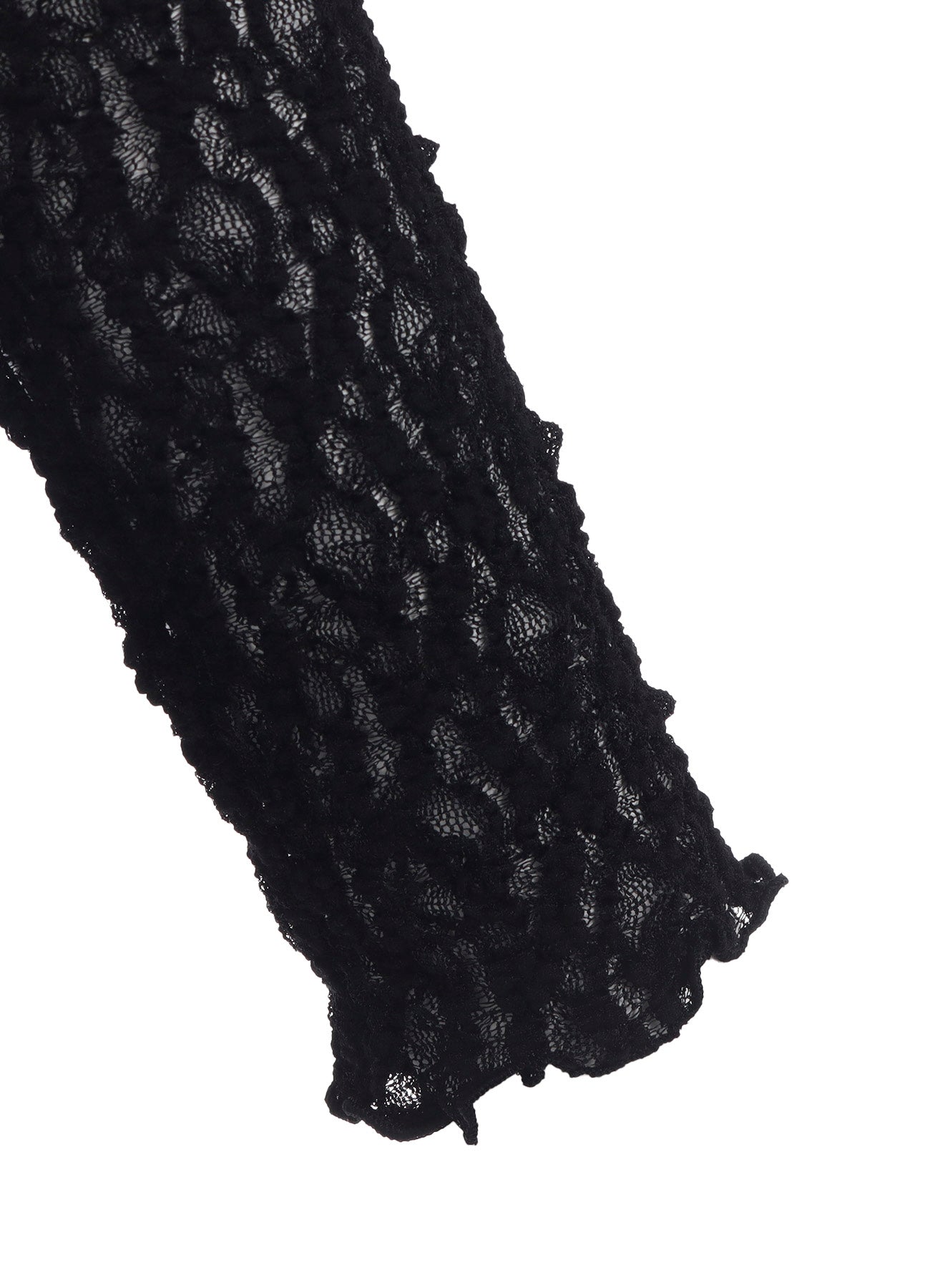 FLOWER SHIRRING HIGH NECK PULLOVER