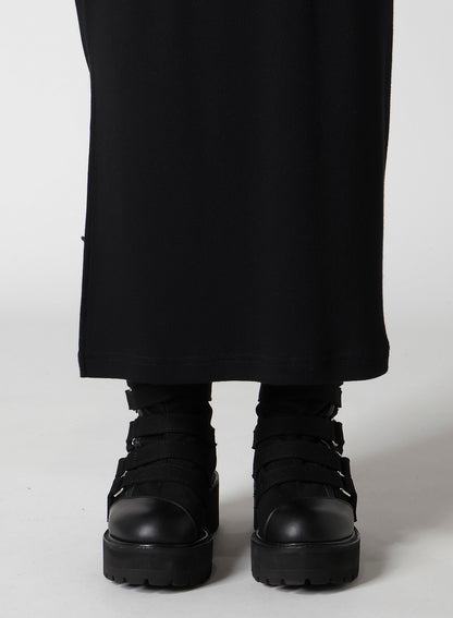 COTTON RAYON RIB SLIT DRESS
