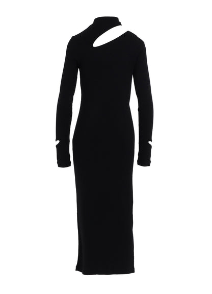 COTTON RAYON RIB SLIT DRESS