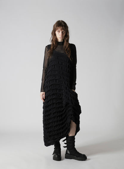 TWIST JACQUARD POCKET TUCK DRESS