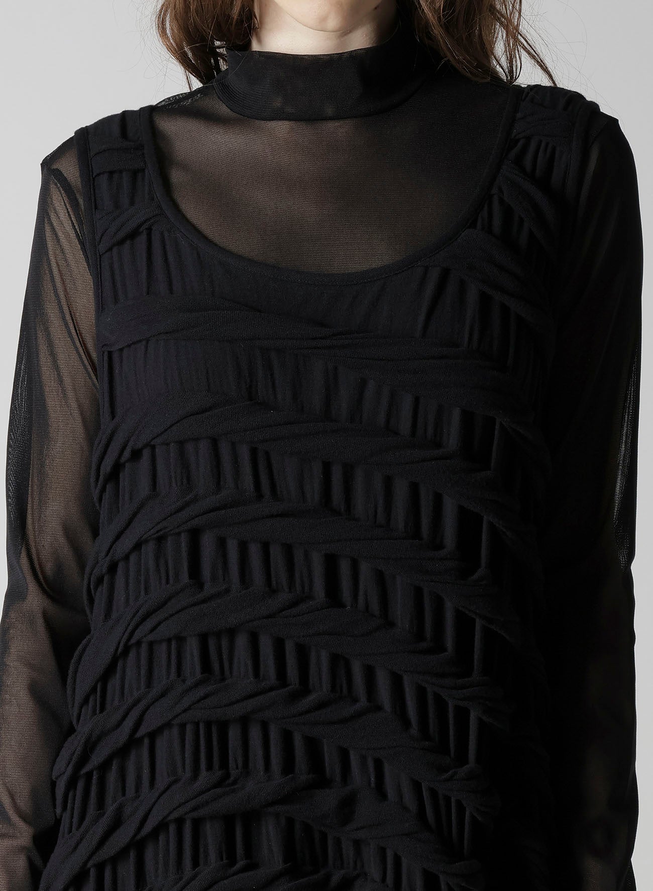 TWIST JACQUARD POCKET TUCK DRESS