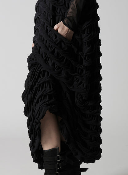 TWIST JACQUARD POCKET TUCK DRESS