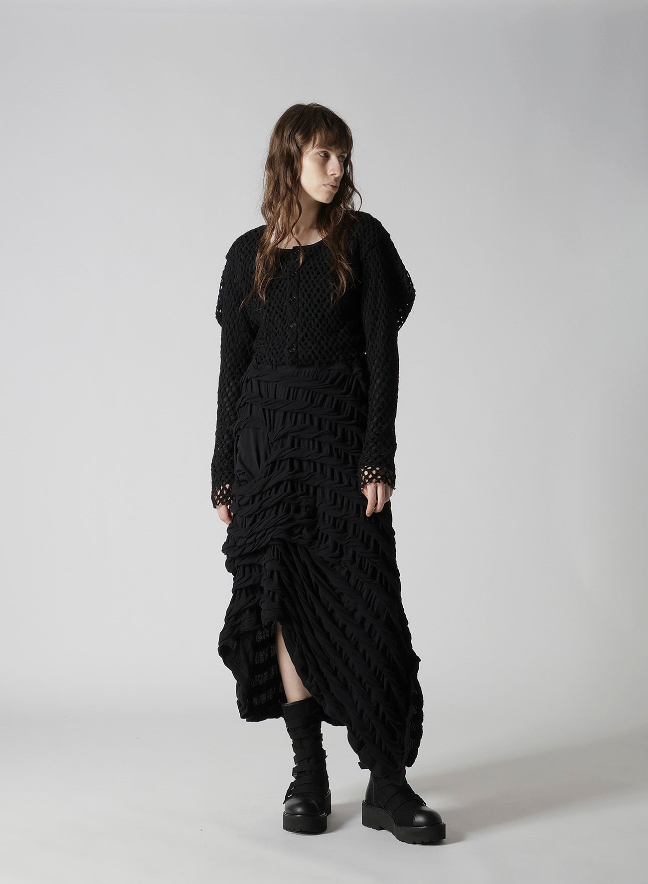 TWIST JACQUARD IRREGULAR HEM SKIRT