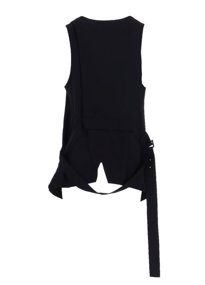 WOOL GABARDINE LAYERED VEST