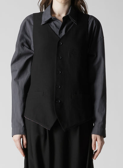 MILLED GABARDINE DARTS VEST