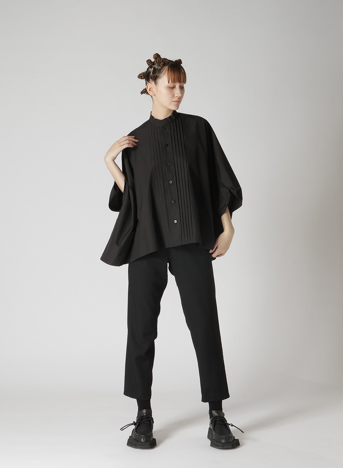 100/2 BROAD COTTON PIN TUCK BIG SHIRT