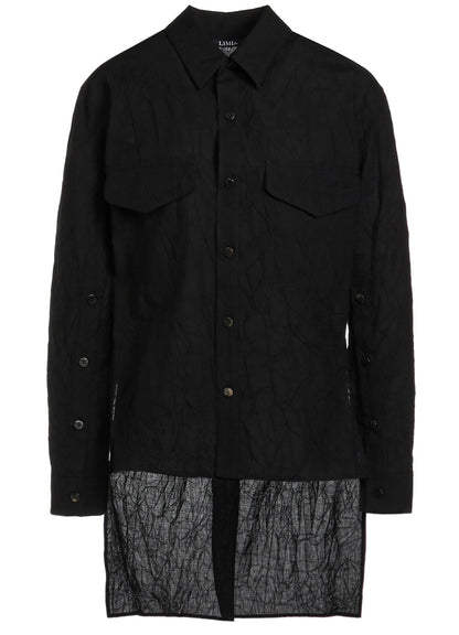 WASHER TYPEWRITER LAYERED COLLAR SHIRT