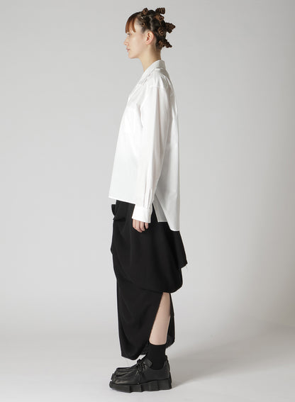 100/2 BROAD COTTON OPEN COLLAR SHIRT