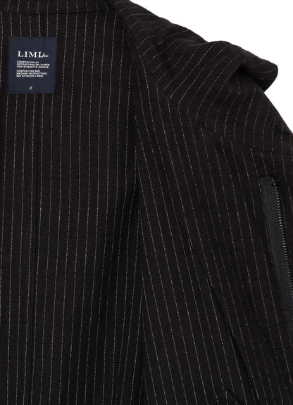 LOOSE ELASTIC COAT WITH STRIPES