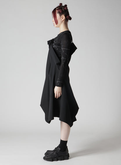 WOOL GABARDINE SHOULDER STRING DRESS