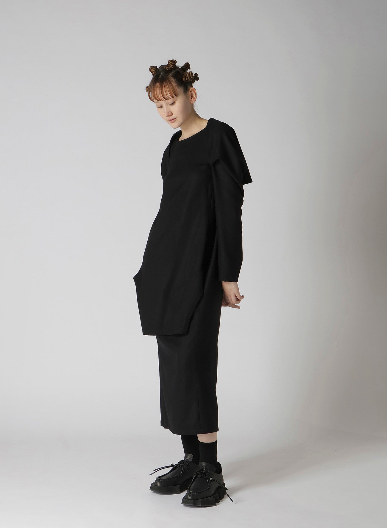 MILLING SERGE TUCKED SLV DRESS