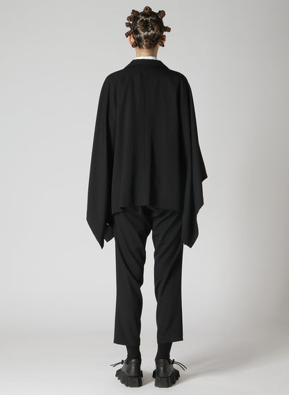 WOOL GABARDINE FLARED SLEEVE JACKET