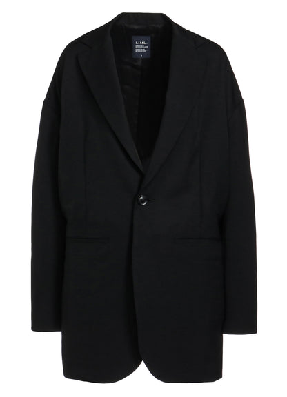 WOOL GABARDINE WIDE SHOULDER JACKET