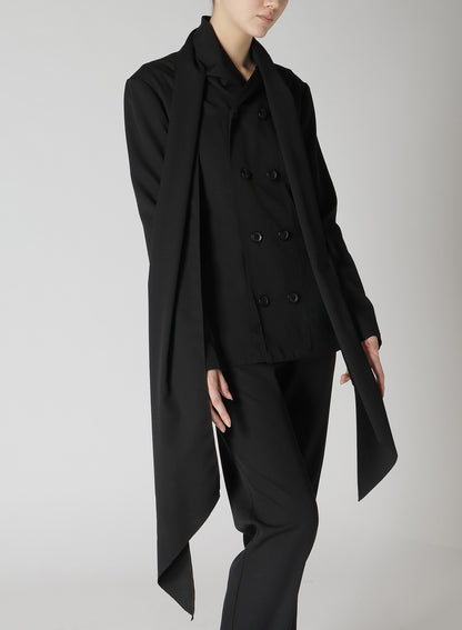 WOOL GABARDINE STOLE DETAIL JACKET