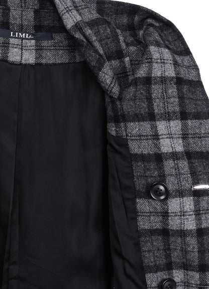 PLAID FLANNEL STOLE DETAIL JACKET