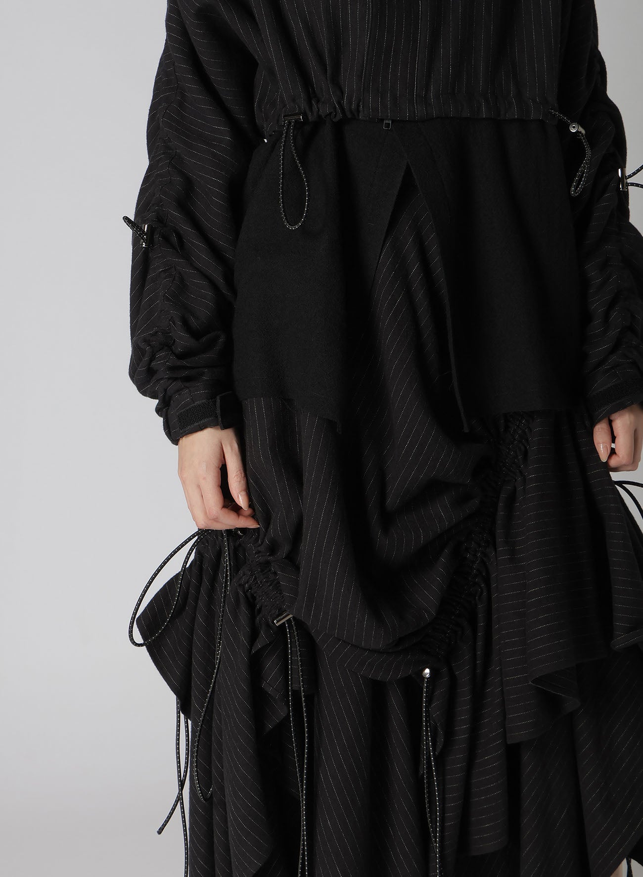 LOOSE ELASTIC JACKET WITH STRIPES