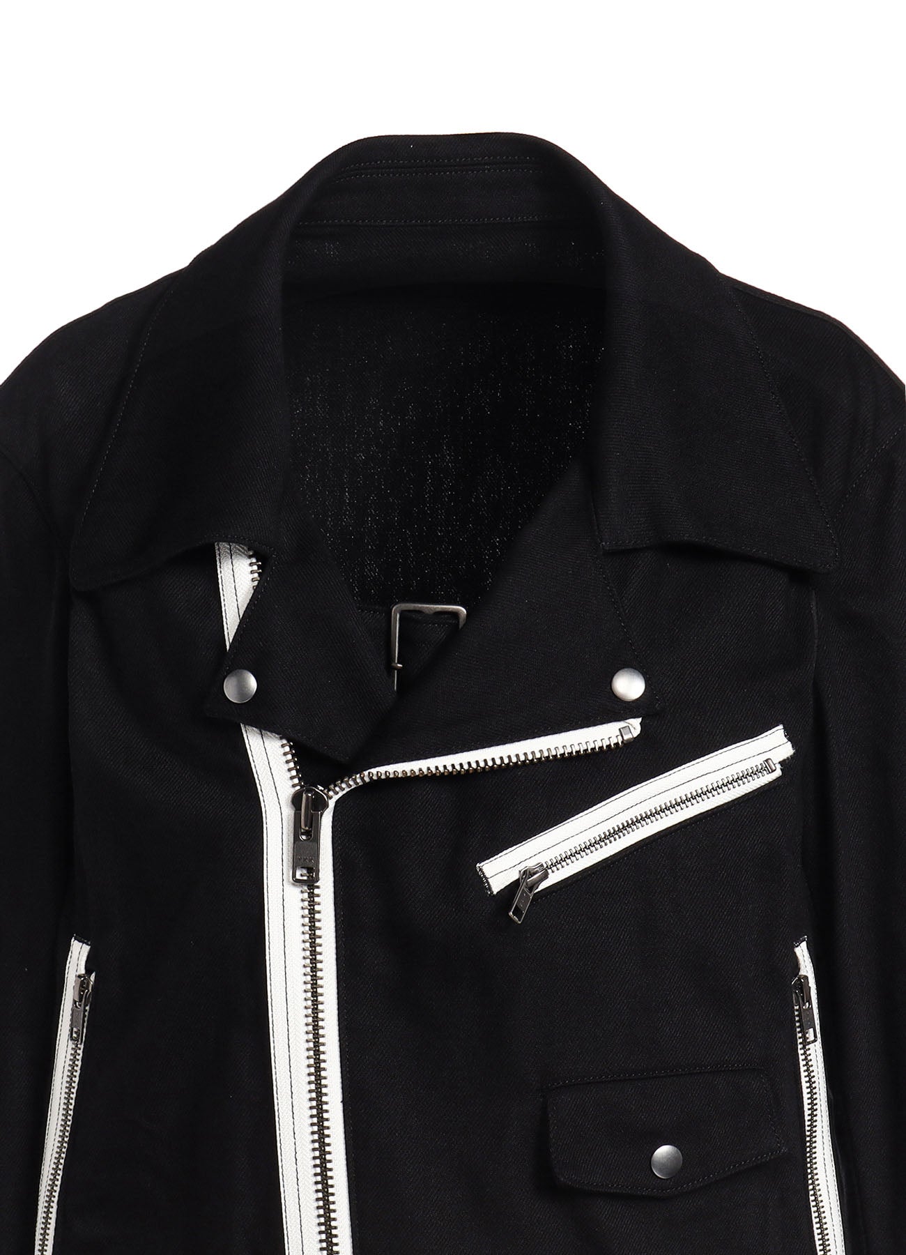 COTTON DRILL BELT DETAIL BIKER JACKET