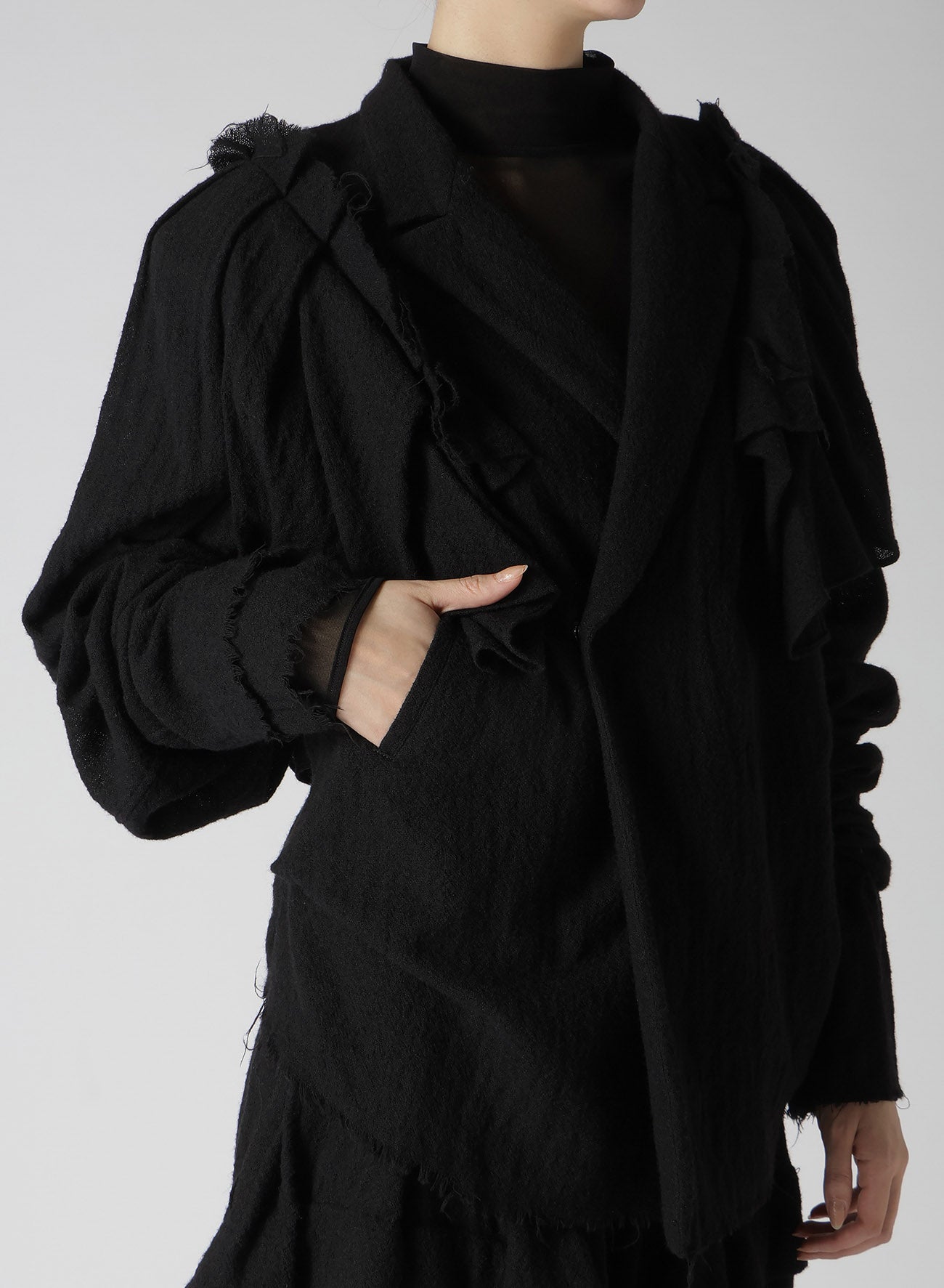 GAUZE LAYERED SLEEVE JACKET