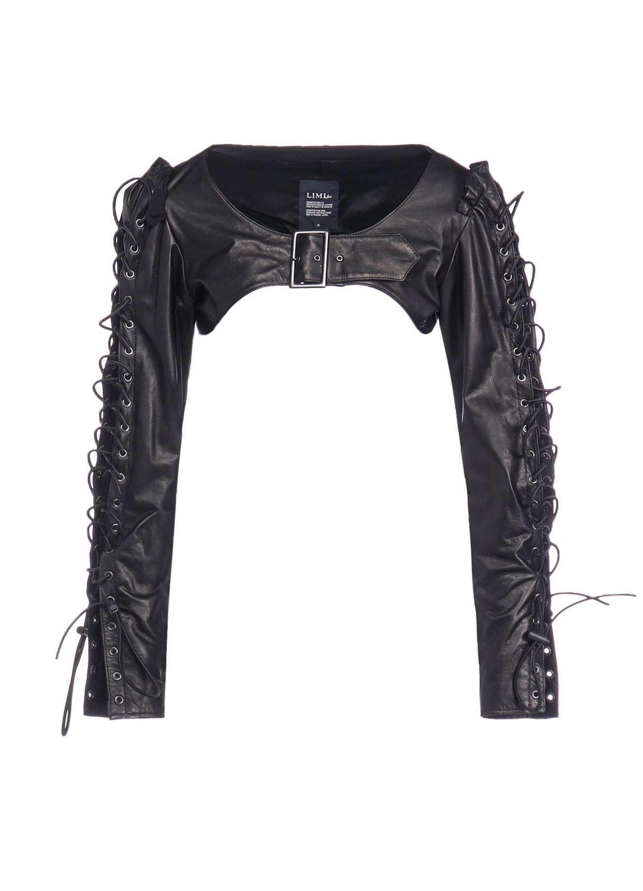 COW LEATHER LACE-UP SLV JACKET