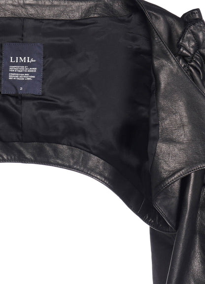 COW LEATHER LACE-UP SLV JACKET