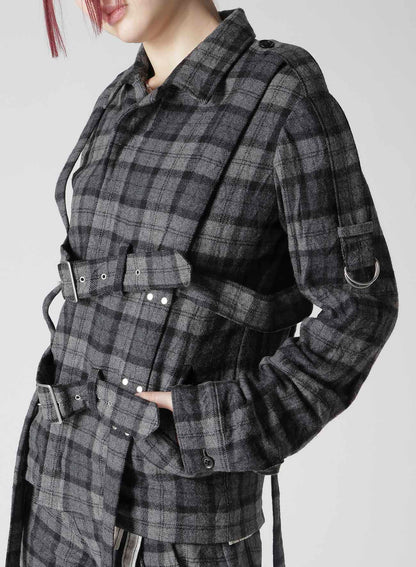 PLAID FLANNEL HARNESS JACKET