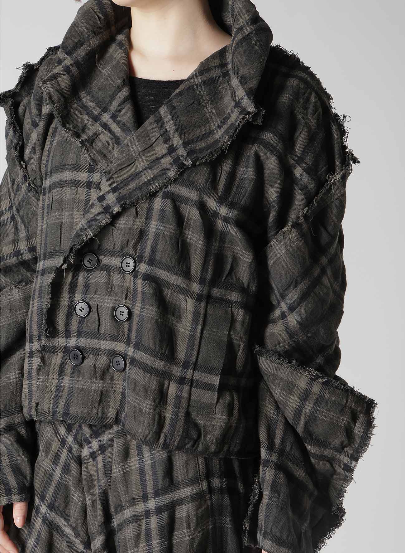 INK DYEING PLAID BOX JACKET B