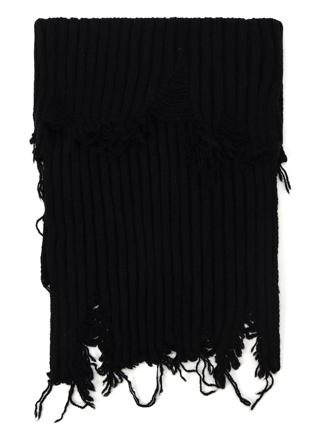 DAMAGED RIBBED KNIT SHORT NECK WARMER